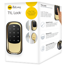 Load image into Gallery viewer, Yale T1L Lock Keypad Deadbolt in Polished Brass  (YRD120)