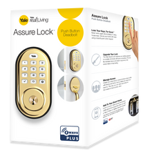 Load image into Gallery viewer, Yale Assure Lock Keypad with Z-Wave in Polished Brass (YRD216)