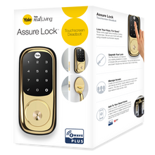 Load image into Gallery viewer, Yale Assure Lock Touchscreen with Z-Wave in Polished Brass (YRD226)