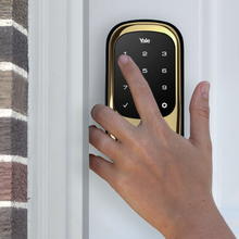 Load image into Gallery viewer, Yale T1L Lock Keypad Deadbolt in Polished Brass  (YRD120)